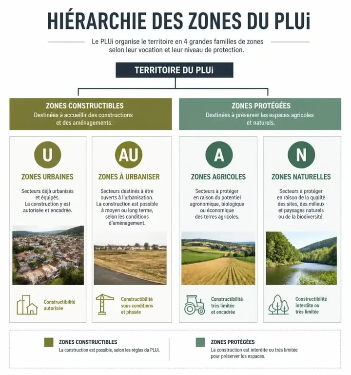 Hiérarchie des zones du PLUi de Rennes Métropole
