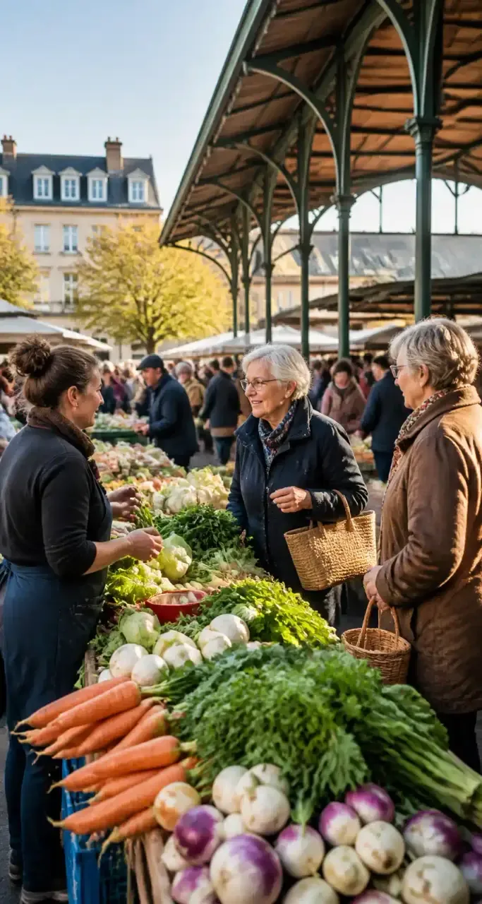 Marché des Lices à Rennes un samedi matin