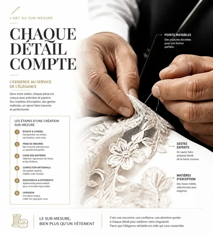 Confection de vêtement sur-mesure par un artisan couturier à Rennes
