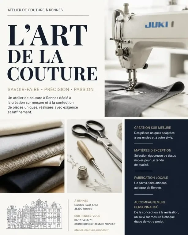 Atelier de couture à Rennes spécialisé dans la retouche et le sur-mesure