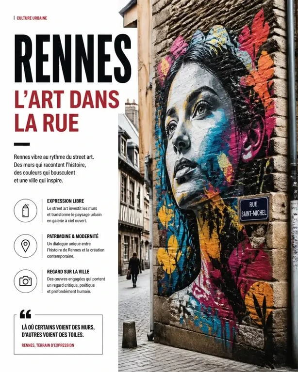 Street art et culture à Rennes dans les rues historiques