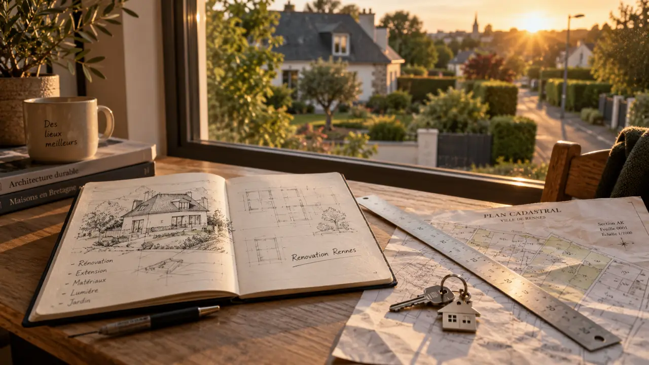 Banlieue chic Rennes : maison avec jardin au calme, rénovation