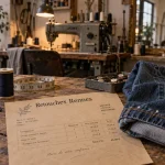 Atelier de retouches pour couture Rennes centre, mètre ruban et machine à coudre