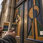 À Rennes, la porte de l’église Saint-Yves retrouve ses couleurs