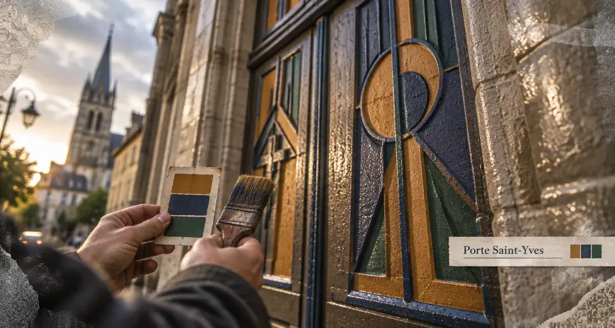 À Rennes, la porte de l’église Saint-Yves retrouve ses couleurs