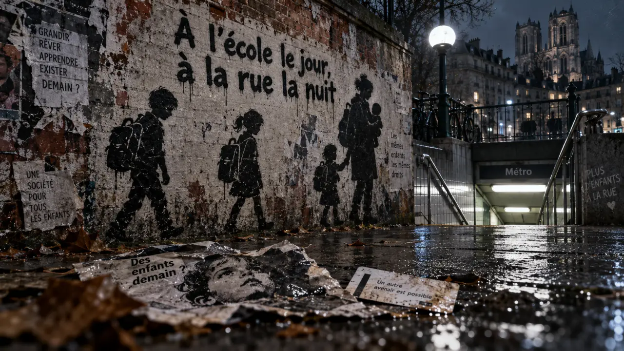 À Rennes, des silhouettes d’enfants alertent sur l’absence d’hébergement